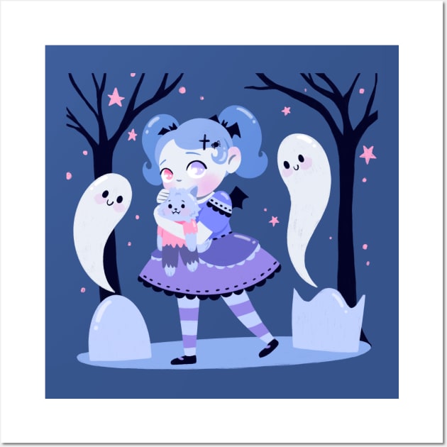 Spooky Cute Forest Wall Art by Lobomaravilha